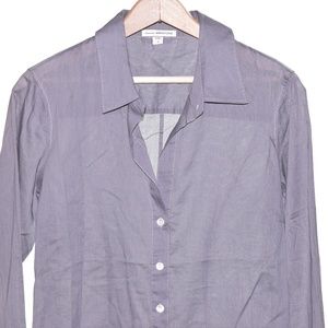James Perse Blouse Size 3 Gray Button Front